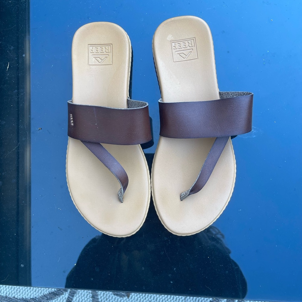 Reef Dark Brown and Cream Sandals